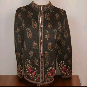 Nordic Design Women's Wool Cardigan Sweater Paisley Nordic  Design  Vint…